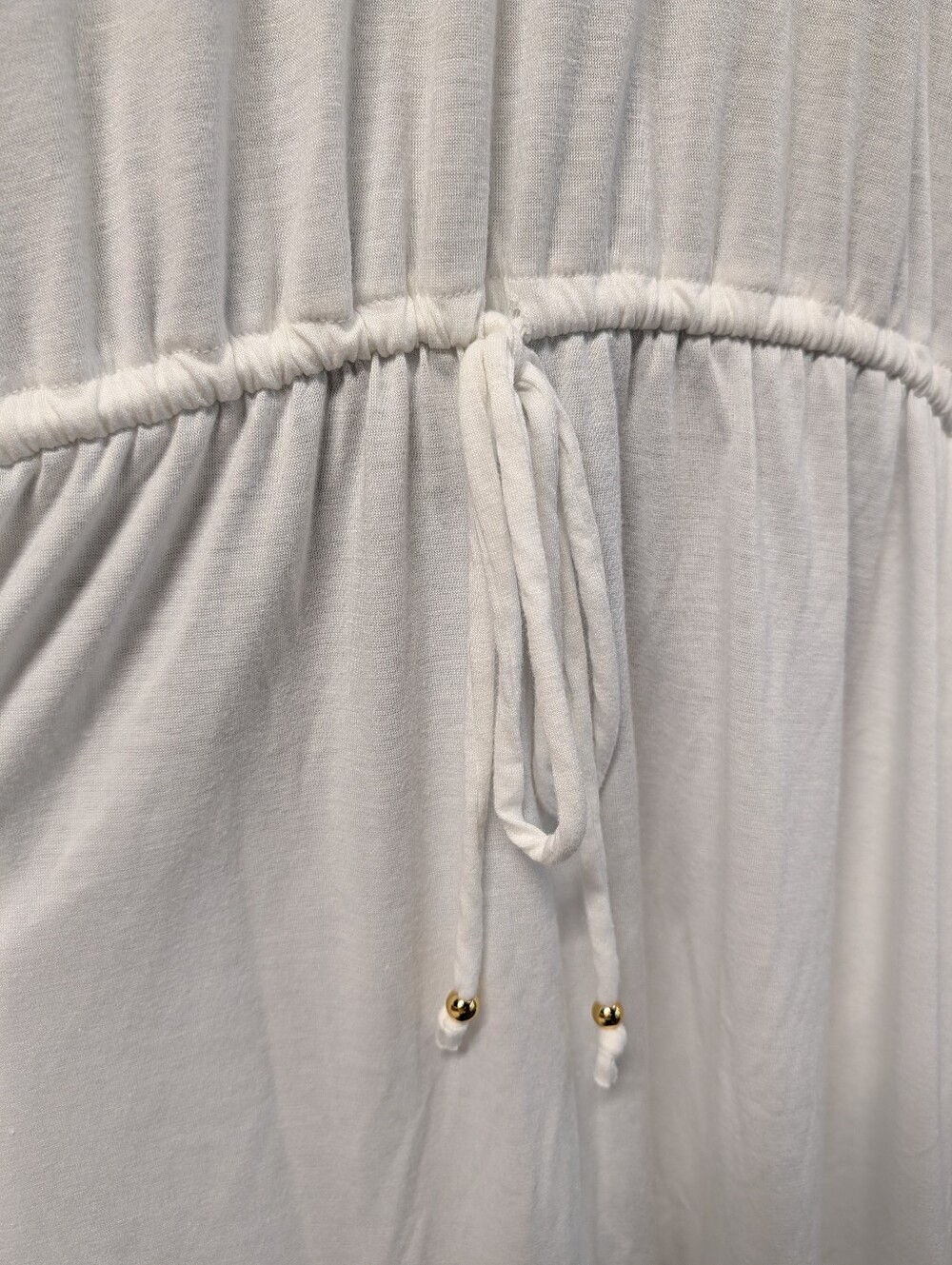 Sonnet Shores White Lace Shoulder Drawstring Waist Pocket Midi Soft Dress 1X - Picture 5 of 8